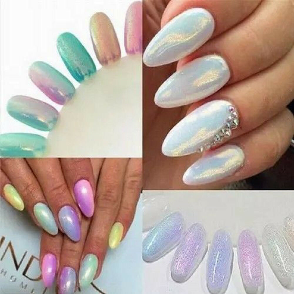 Fashion Color-Change Neon Aurora Mermaid Nail Art Powder Mirror Chrome Pigment