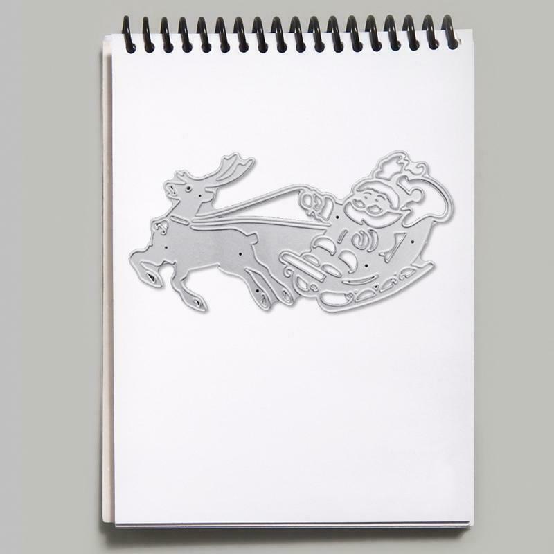 Christmas Santa Sleigh Elk Metal Cutting Dies Stencil DIY Scrapbook Album Paper