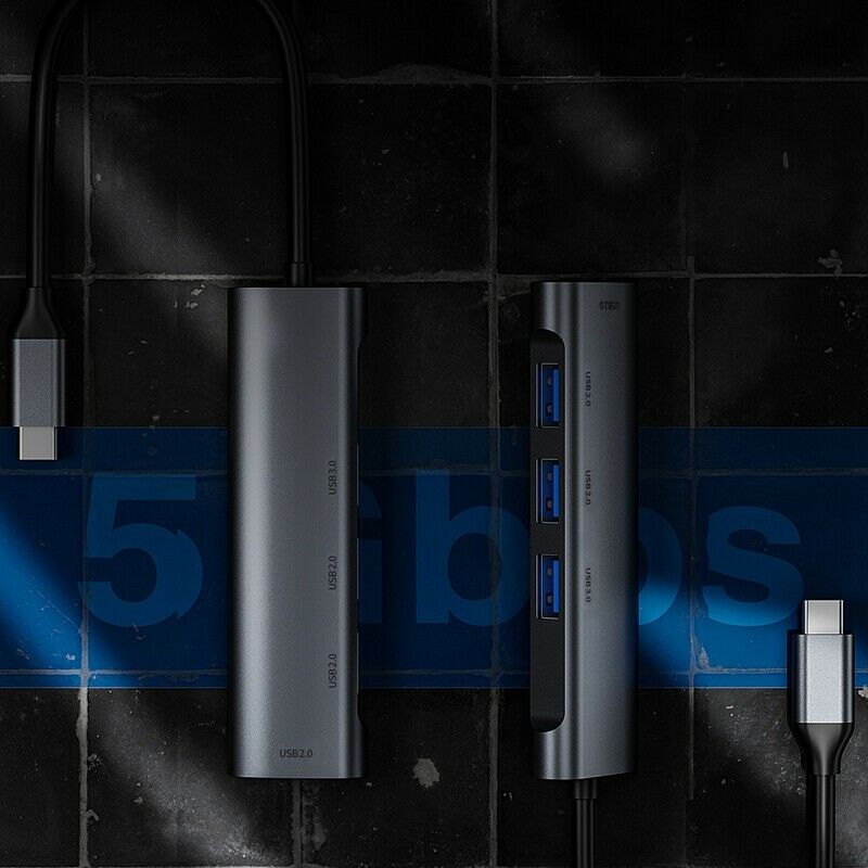 4 in 1 Type-C HUB to 4-Port USB Splitter USB3.0X1 and USB2.0X3 Docking StationY6