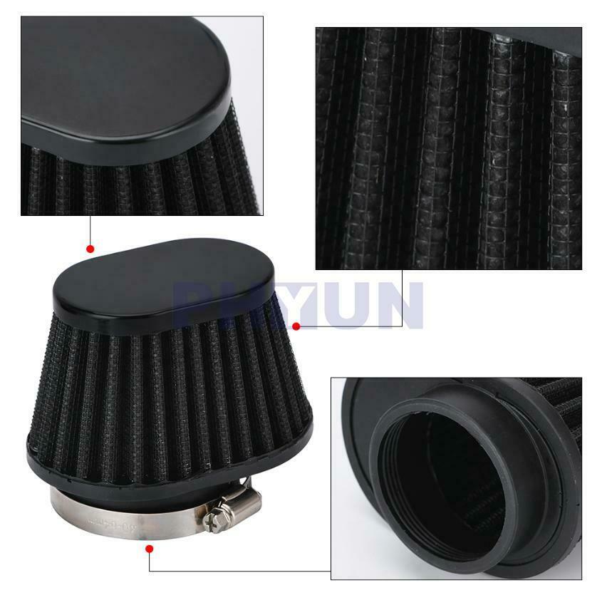 2pcs Black Motorcycle 2.35" 60mm Air Intake High Flow Cone Filter Mushroom Head