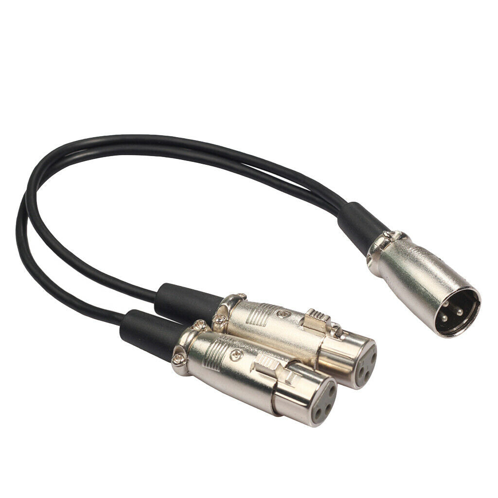 Microphone Loudspeaker Audio Cable XLR Male to Dual Female Wire Cord