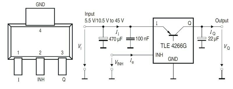 [50pcs] TLE4266G 5V 0.1A 2% Power Supply SOT223