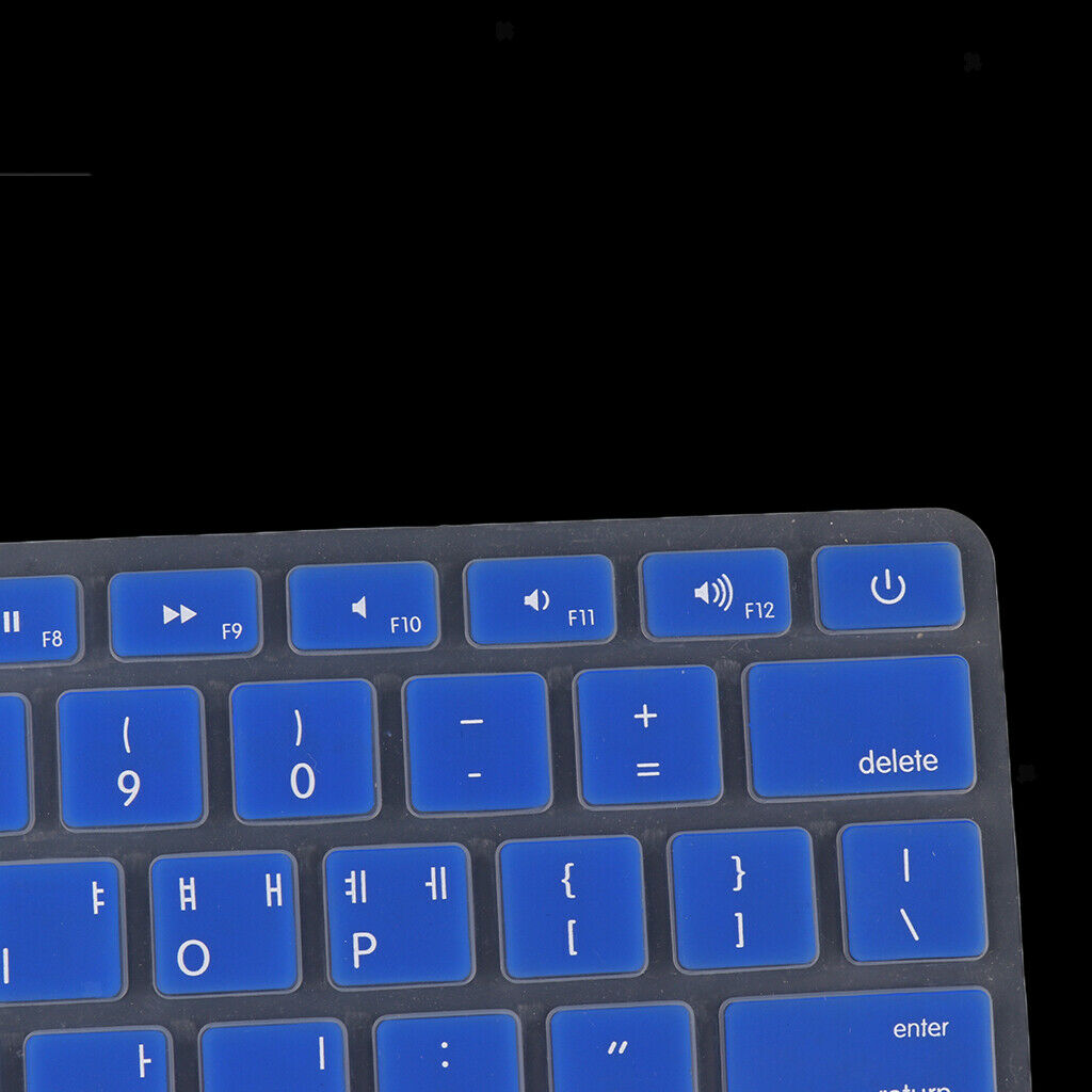 2Pcs Silicone Keyboard Protector Cover for MacBook Pro 13/15'' Blue+Black