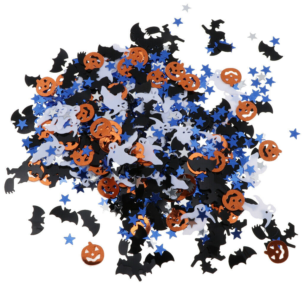 Bag with 30g Halloween Pumpkin Witch Star Plate Confetti DIY Decor Assorted