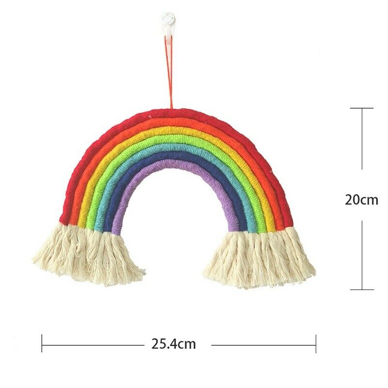 Cute Rainbow Tapestry Handwoven Hangings Ornament Wall Art Craft Girl Home Decor