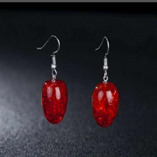 Women'S Chic Tear Drop Red Pendant Necklace+Earring Wedding Jewelry Set