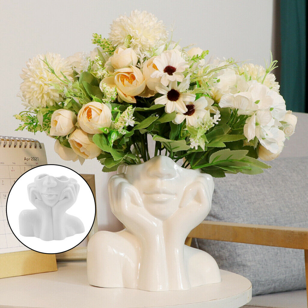 1X Abstract Girl Head Face Vase Succulents Pots Modern Home Dorm Decor Chic UK