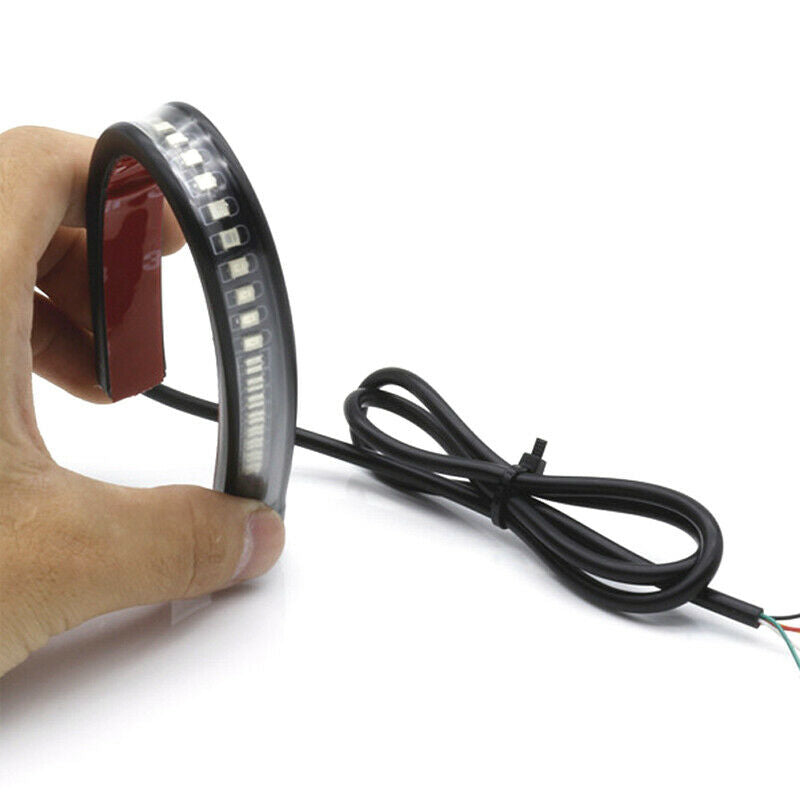 48SMD Motorcycle Bike LED Strip Light Brake Tail Turn Signal License Plate Lamp