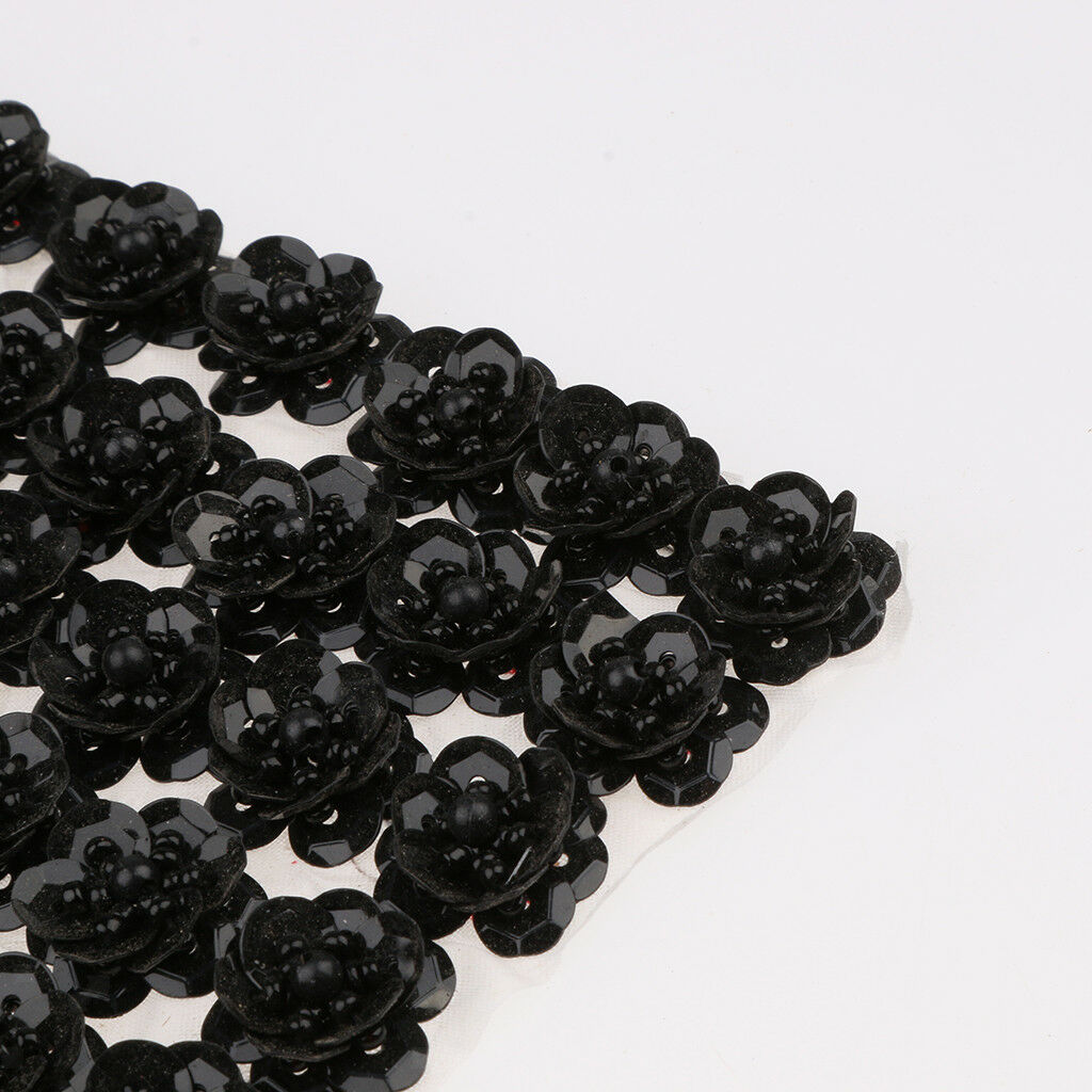 100pcs/Set Cupped Sequins Beads Flower for Sewing Decoration DIY 20mm Black