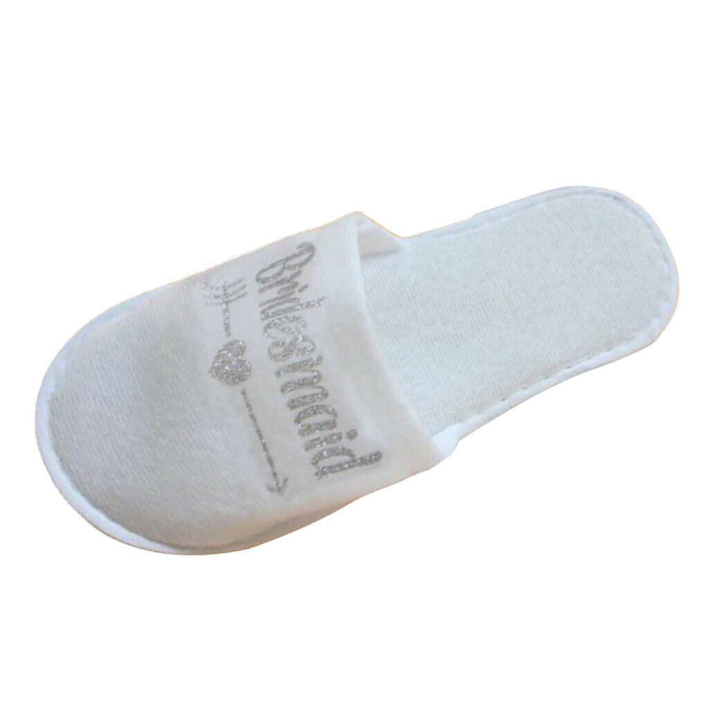 5 Pairs of Wedding Soft Bridesmaid Spa Closed Toe Disposable Slippers House