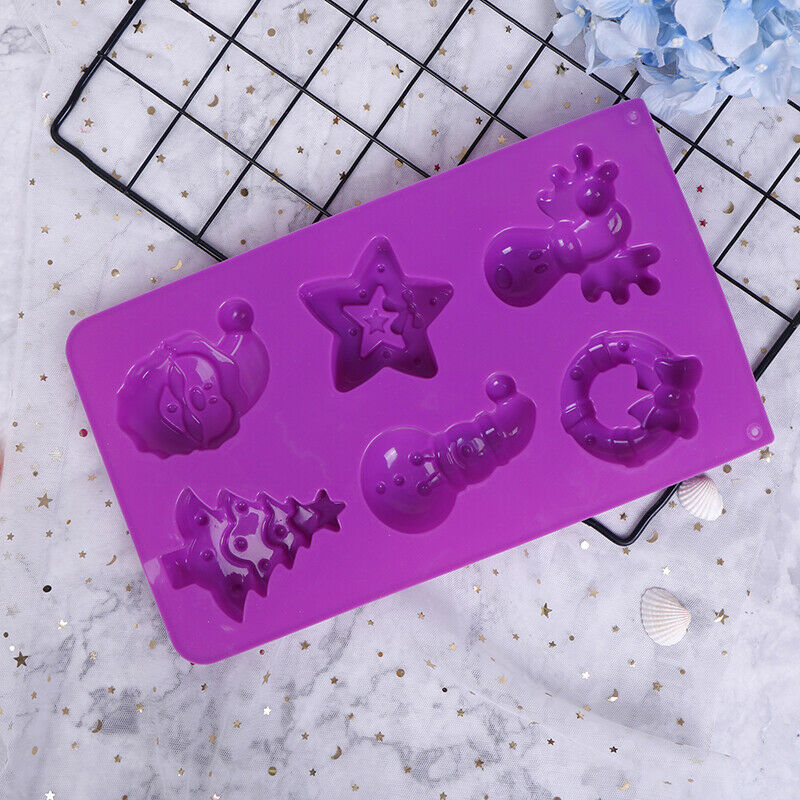 Silicone Mold Series Cake Mould Snowman Santa Handmade Soap Molds Wax MouldBDAU