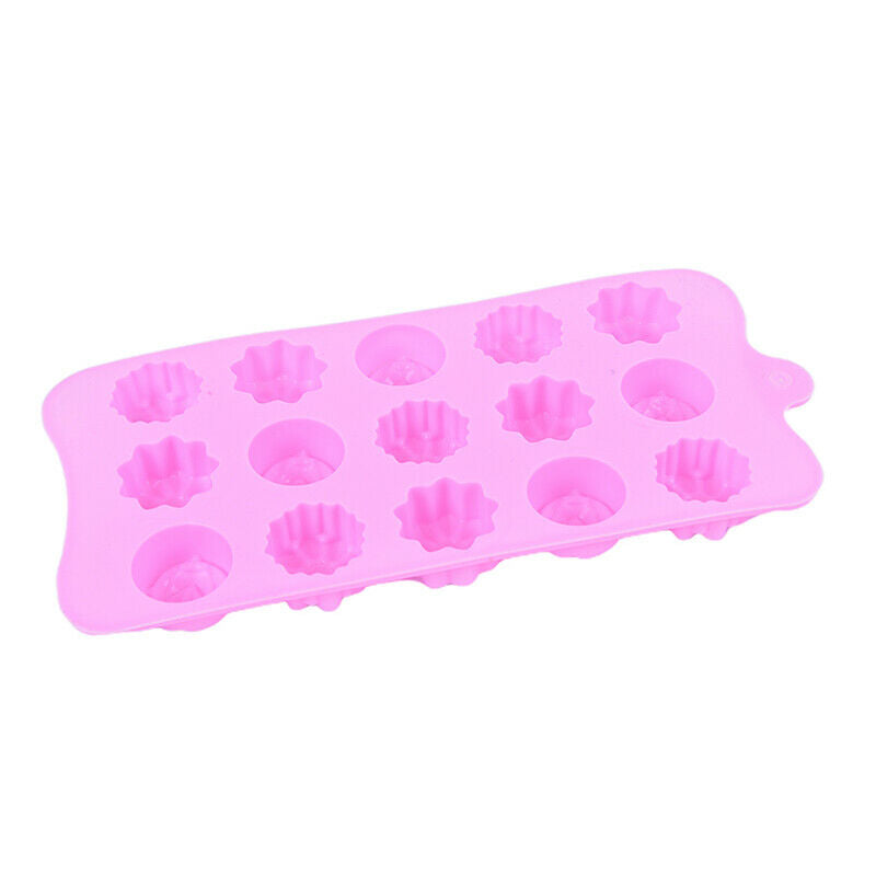 15 Cavity Silicone Flower Rose Chocolate Cake Soap Mold Baking Ice Tray M.l8