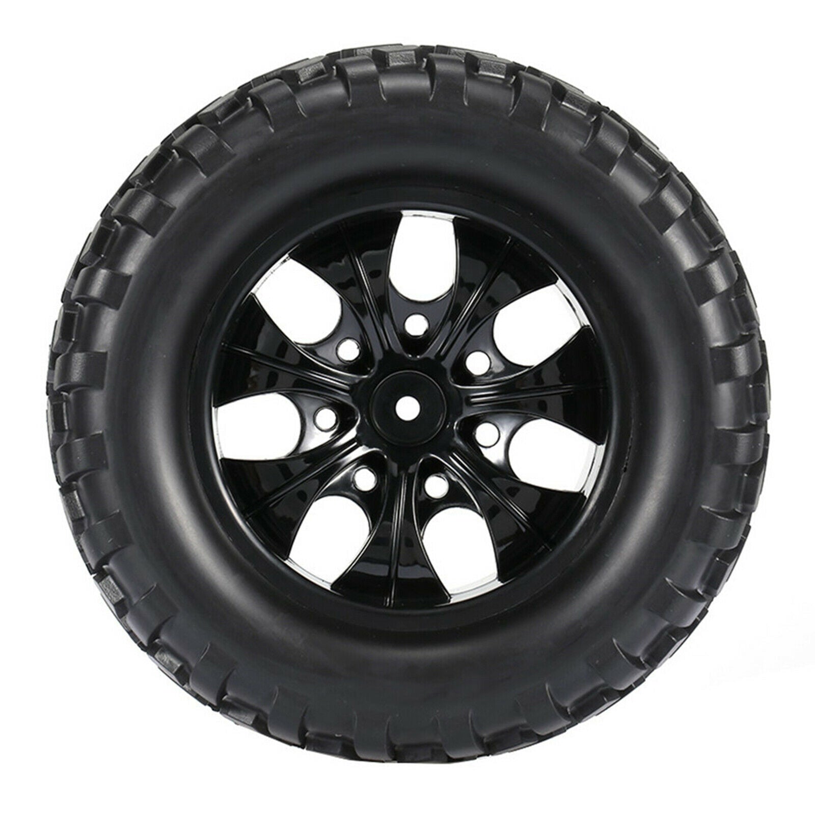4-Pack RC Car Trunk Hub Wheel Rim &Tires for 1/10 RC Car Truck Replaces