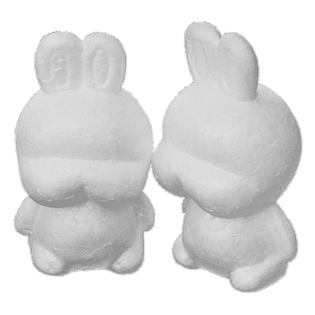 2pcs Craft Foam Rabbit - Bunny-Shaped Polystyrene Foam for Arts and Craft Use -