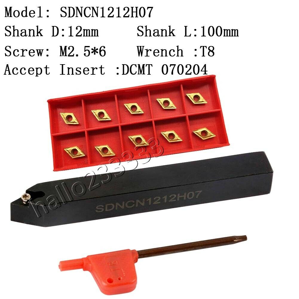 SDNCN1212H07 lathe External Turning Tool Holder + DCMT070204 BP010 inserts