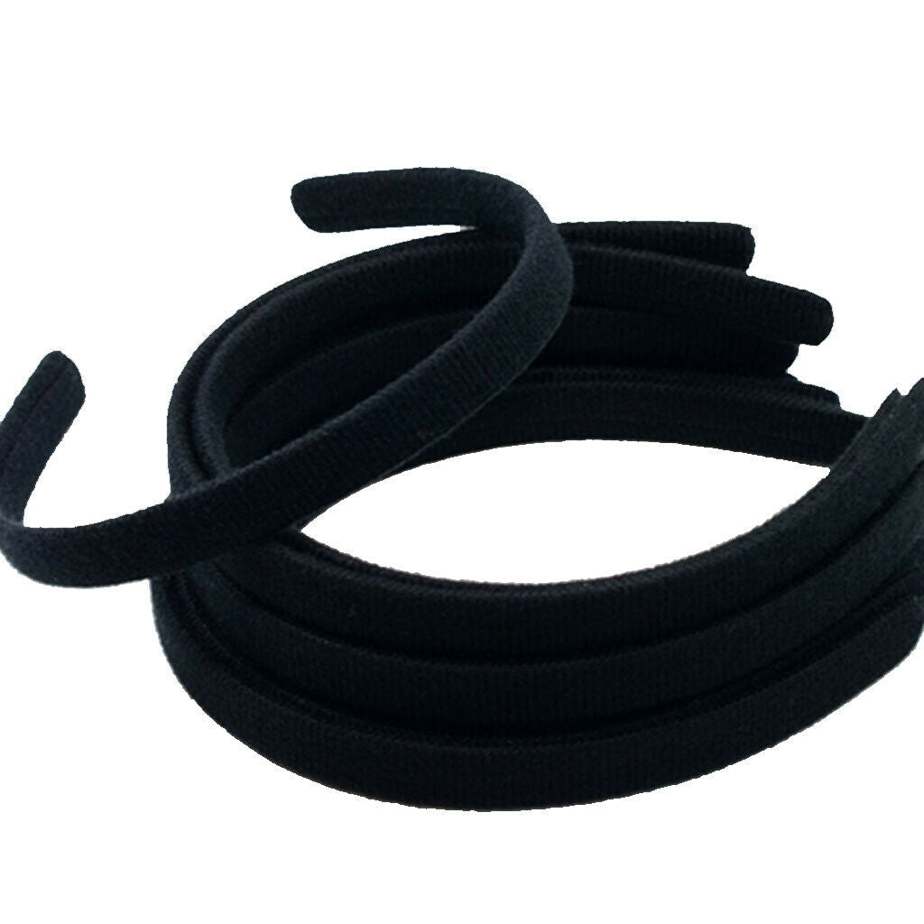 10x Fabric Hair Band Hoop Headband for DIY Baby Girls Hair Accessories Black