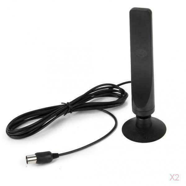 2x Digital TV Antenna HDTV DTV Box Ready VHF UHF Signals Amplifier Aerial 12dBi