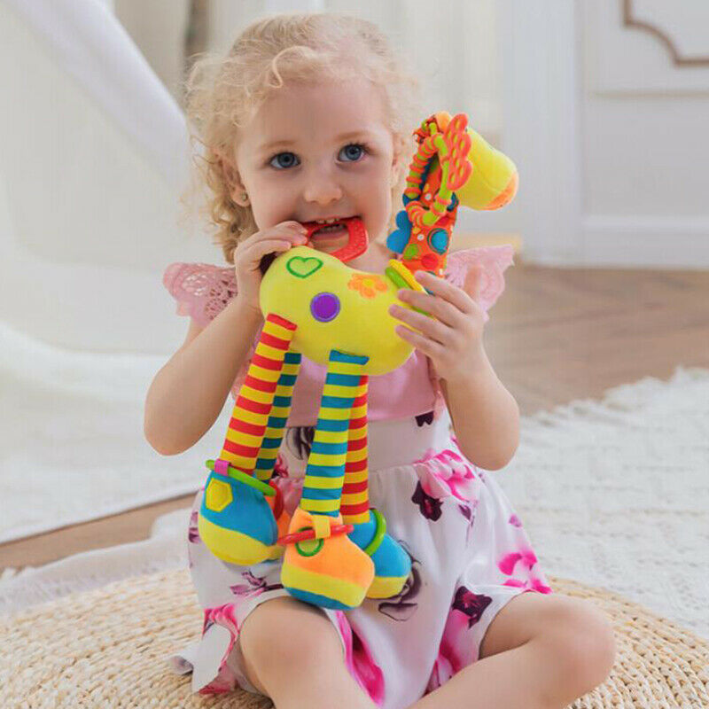 Infant Toys Soft Giraffe Animal Handbells Baby Development Newborn Baby RattFCA