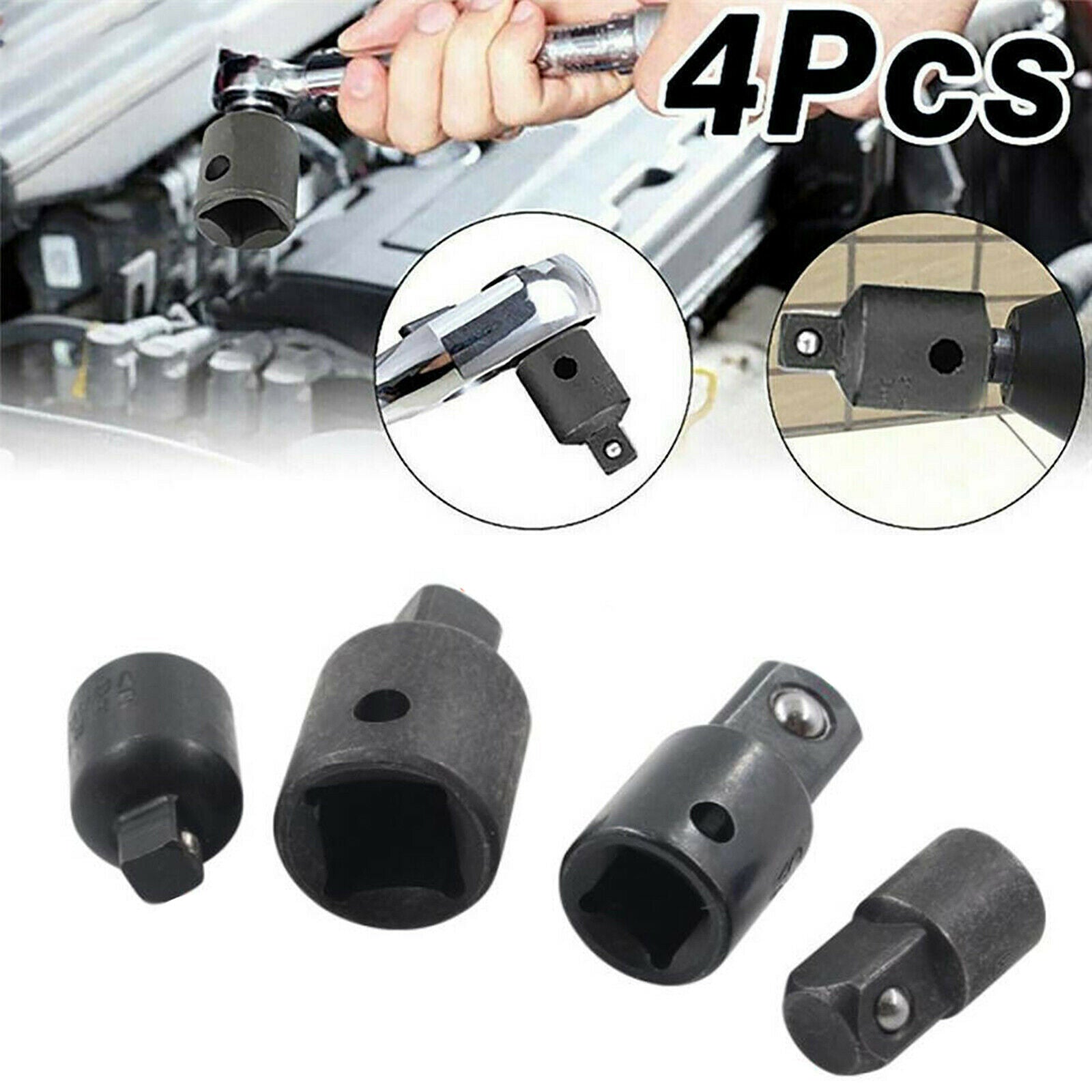 Pack of 4 Drive Ratchet Socket Adapter CRV Small for Car Bicycle Garage