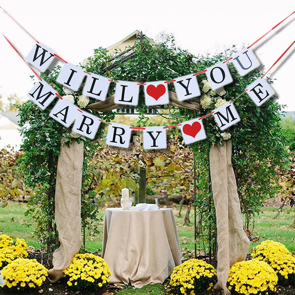 Rustic Will You Marry Me Hanging Garland & Latex Balloons Set for Wedding