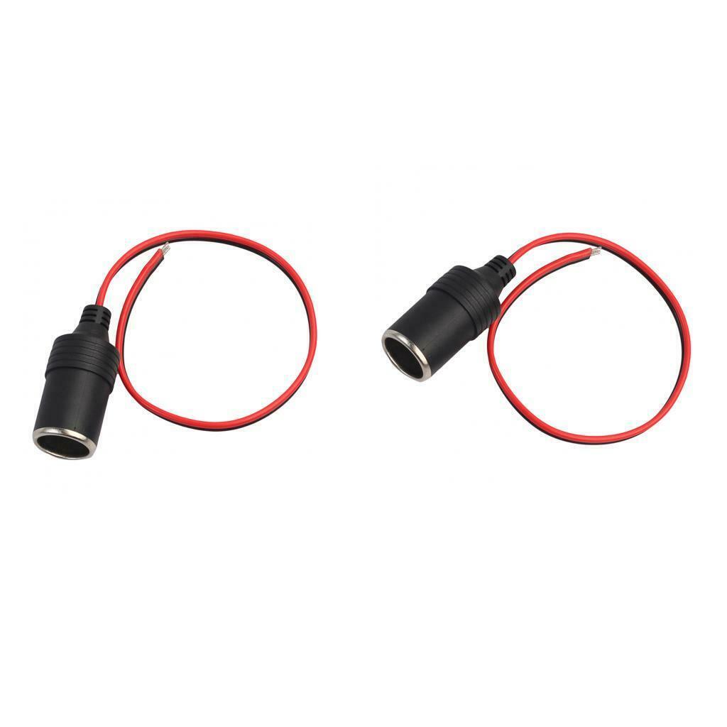 2Pcs DC 12V 24V 10A Female Cigarette Lighter Adapter Socket with 10Feet Cable