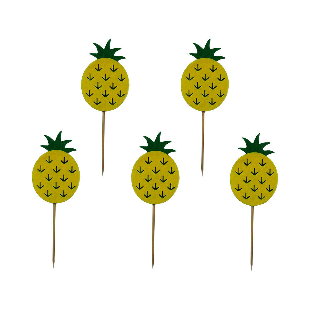 5 Pieces Pineapple Cake Toppers Baby Shower Birthday Party Cake Decorations