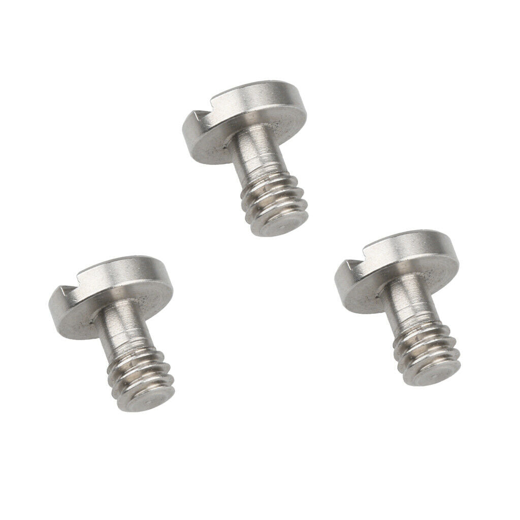 3 Pieces Stainless Steel 1/4" Camera Screw for Tripod Quick Release Plate