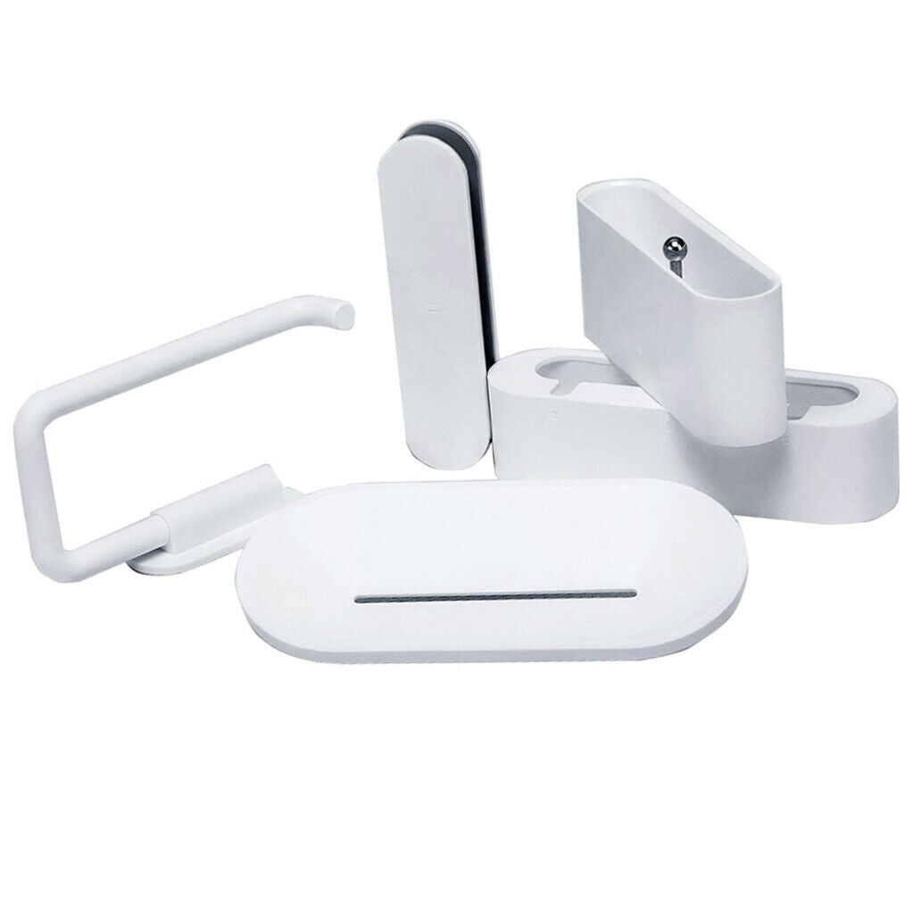 Set of 5 Pieces Toilet Paper Holder Toothbrush Soap Organizer Phone Rack Kit