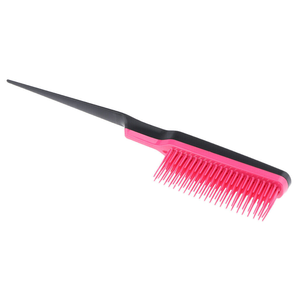 2 Pack Pro Barber Rat Tail Hairdressing Teasing Brush Back Combing Brush