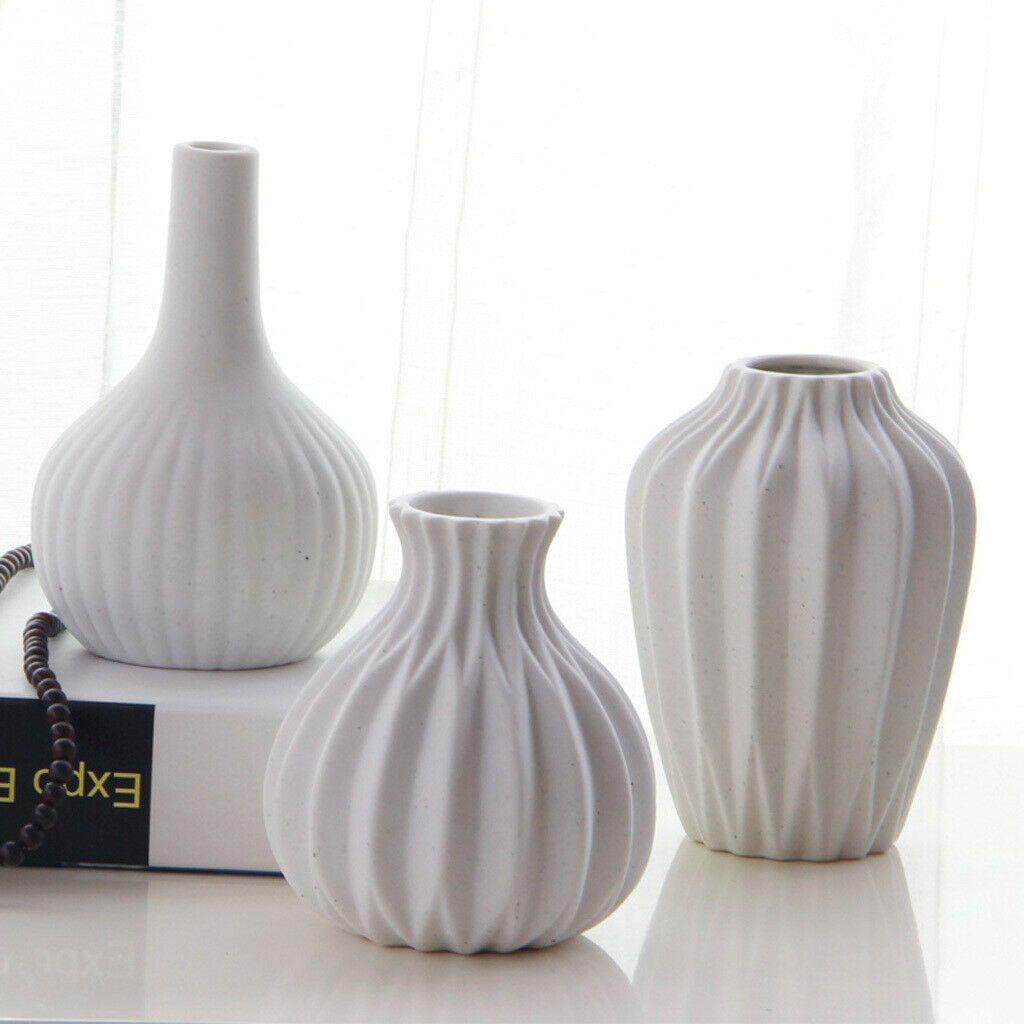 White Ceramic Flower Vase Home Decor Cabinet Coffee Table Decor, Long Neck