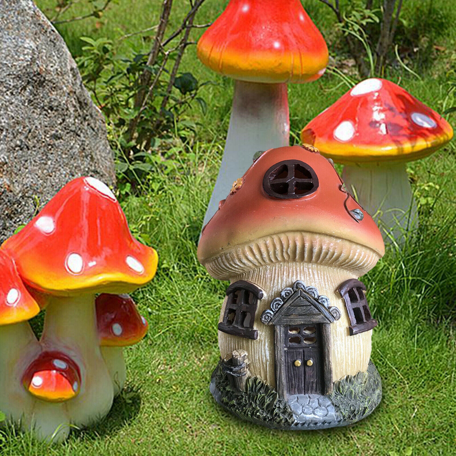 Home Mushroom Garden Outdoor Solar Powered Light Patio Decor Lighting Craft