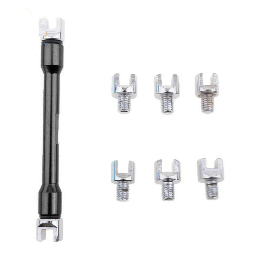 Motorcycle 9pc Spoke Wrench Set 5.4-6.8mm Motorbike Buckled Black Universal
