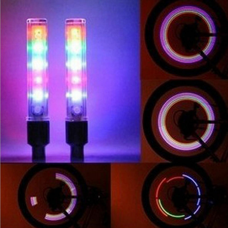 Waterproof 5 LED Flash Light Bicycle Motorcycle Car Tyre Tire Wheel Valve Lamps
