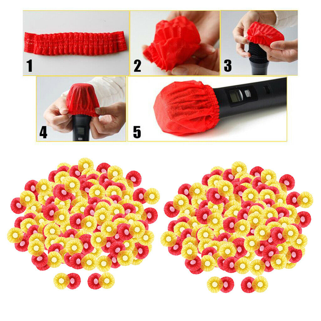 400Pcs Non-woven Microphone Cover Windscreen Stage Handheld Mic Covers for KTV