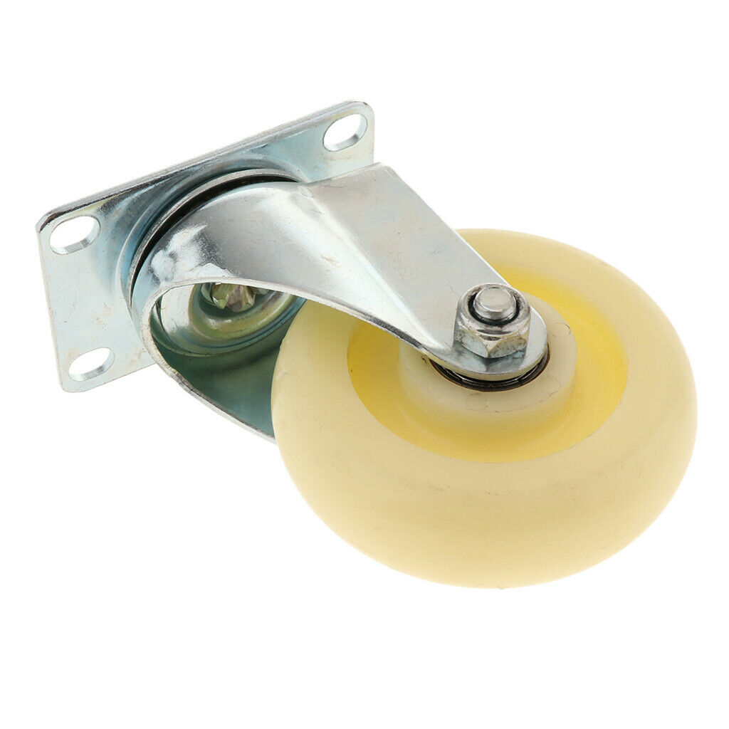 1 Piece 4 inch Rubber Single Wheel Top Plate Fixed Casters