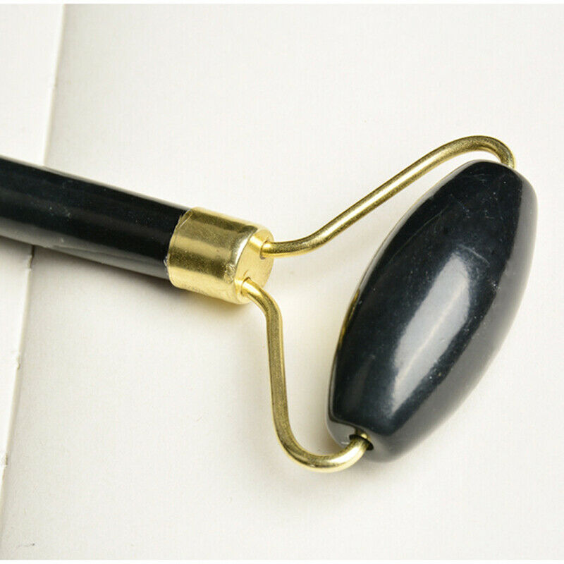 Black Jade Roller Face Massage Double Head Face Massager Natural Stone Ca.l8