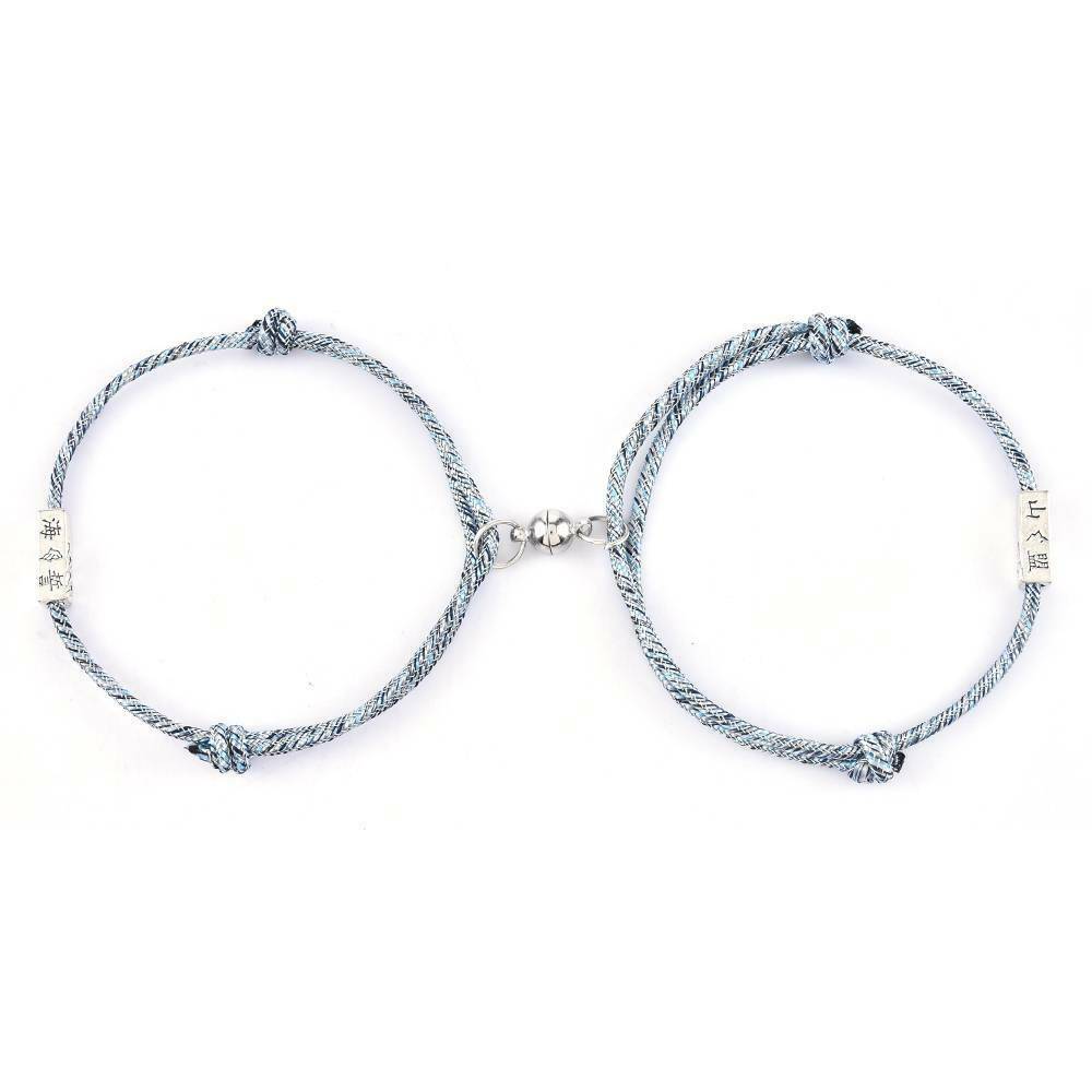 2Pcs Couple Rope Braided Distance Magnetic Friendship Bracelet Lover Jewelry