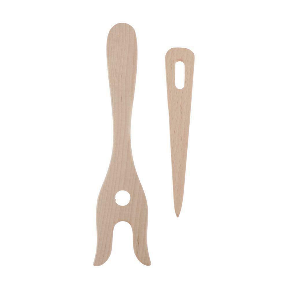 2pcs Wooden Knitting Fork Lucet Tool for Making Cord, Braiding