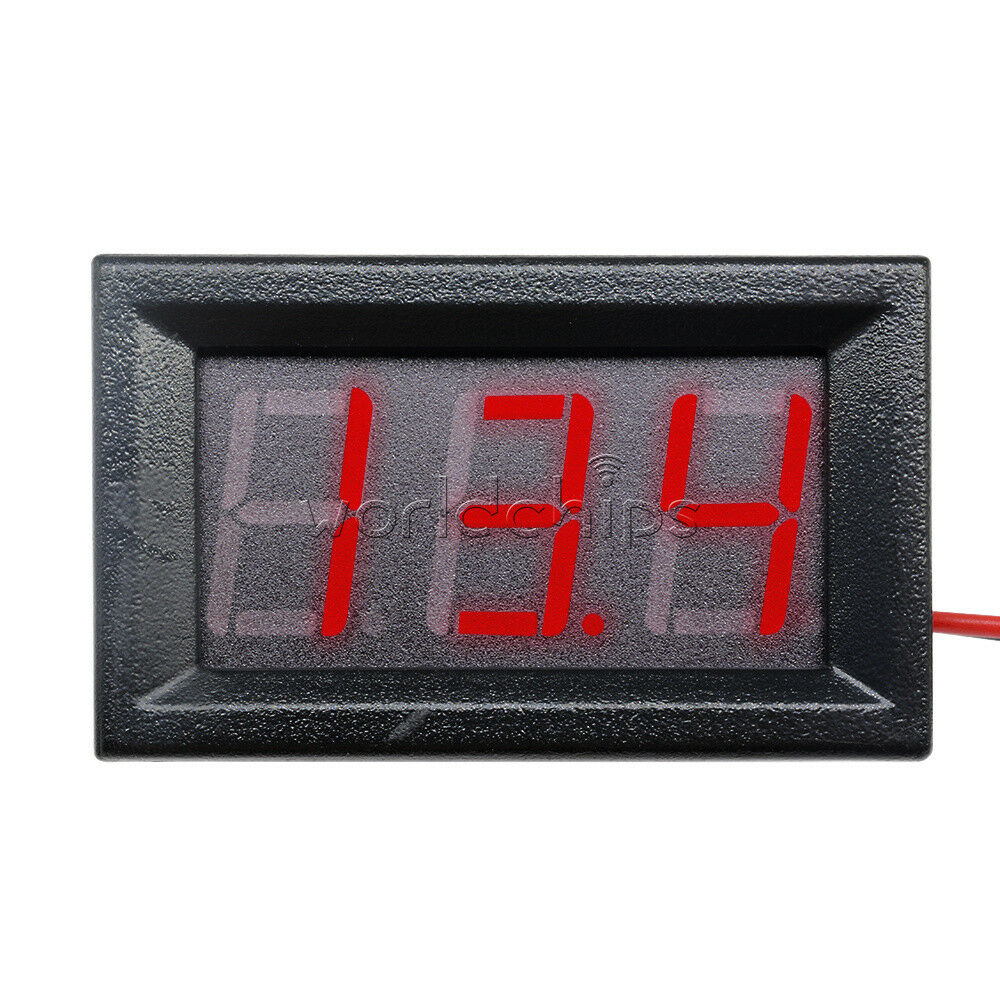 Red LED 0.56" DC 4.5-30V 2 Wire Voltmeter Panel 3-Digital Display Voltage Meter