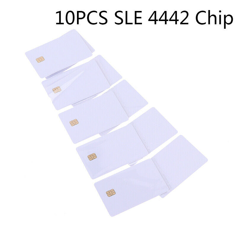 10Pcs SLE 4442 Chip With Hico Magnetic Stripe Contact IC Card 2 in 1 Blank C Kt