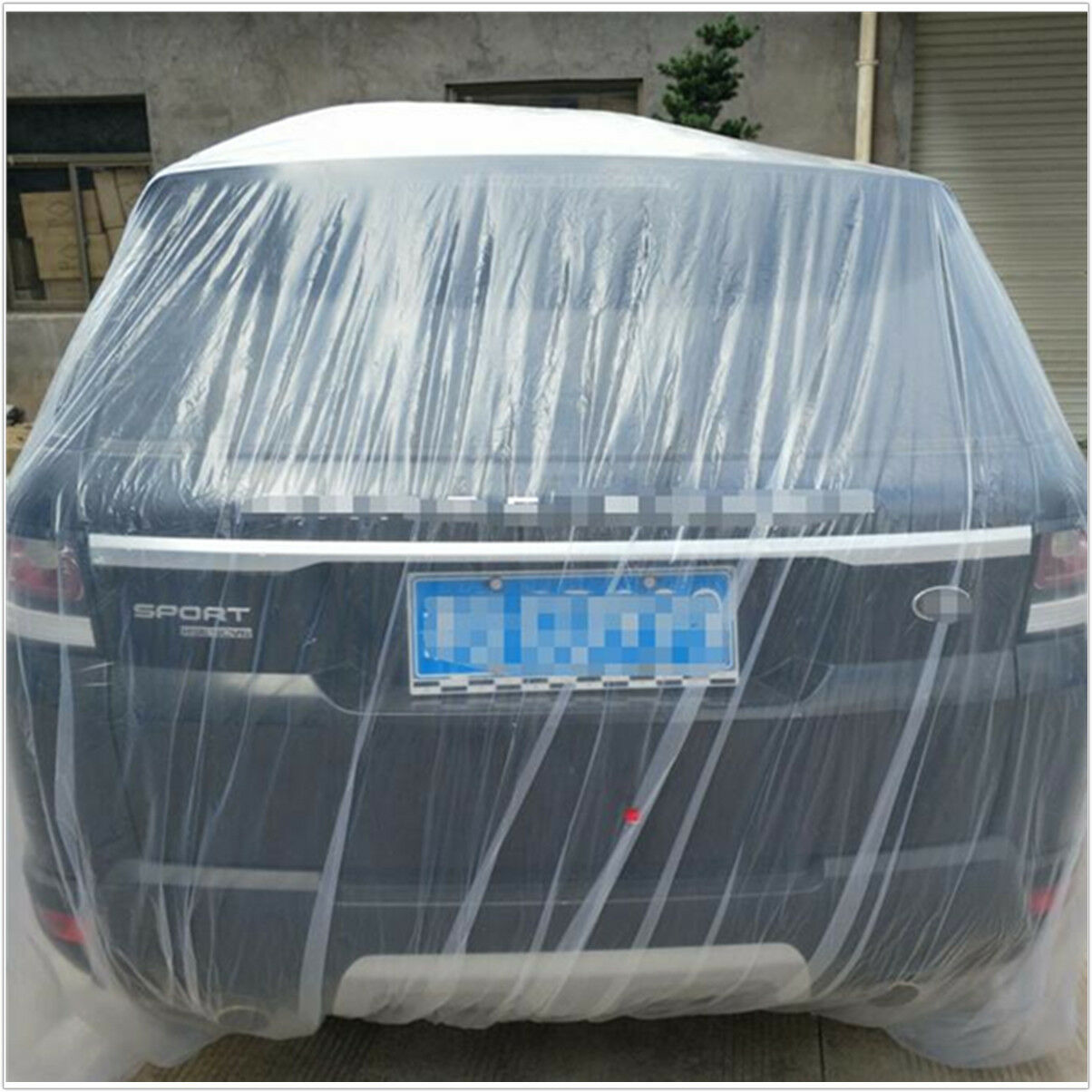 Disposable car cover Clear Plastic Temporary Rain Dust Snow Garage L For Car SUV