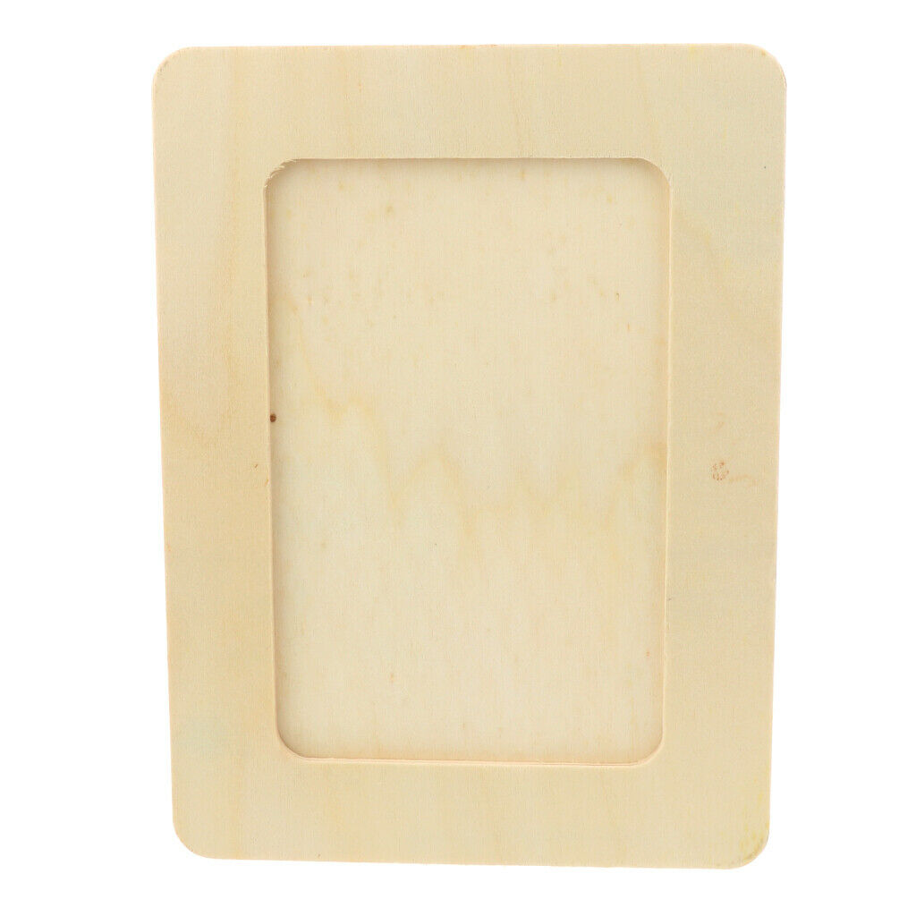 3Pcs Natural Wood Unpainted Picture Photo Frame Free Standing Perfect for DIY