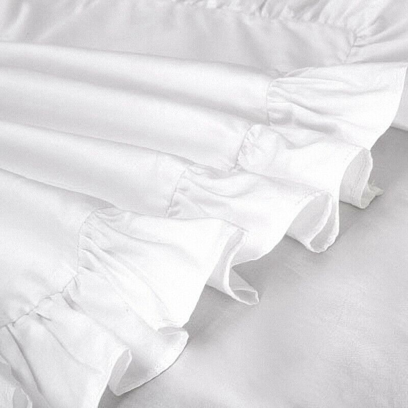 100% Cotton Ruffle Pillowcase Ruffled Pillow Cover White Pillow Case B8A3A3