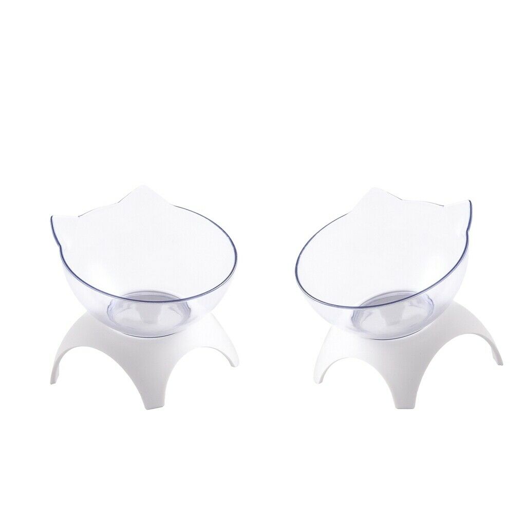 2x Kitten Kitty Elevated Bowls Raised Container Cats and Dogs Single Bowl