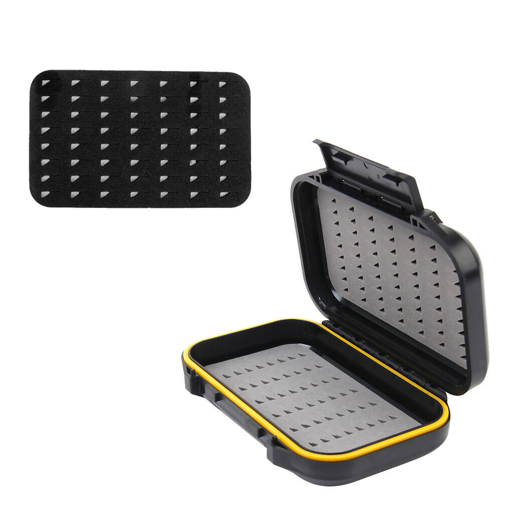 Double Layer Waterproof Fly Lure Box Bait Box for Fly Fishing Flies + Fly Patch