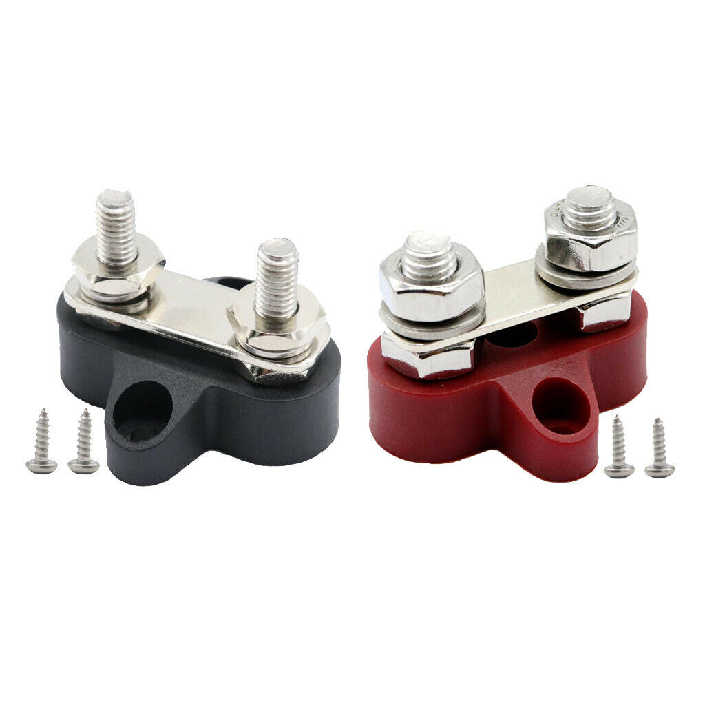 2 Pieces Car Marine Boat Heavy Duty M8 (5/16")+M6 (1/4") Terminal Studs