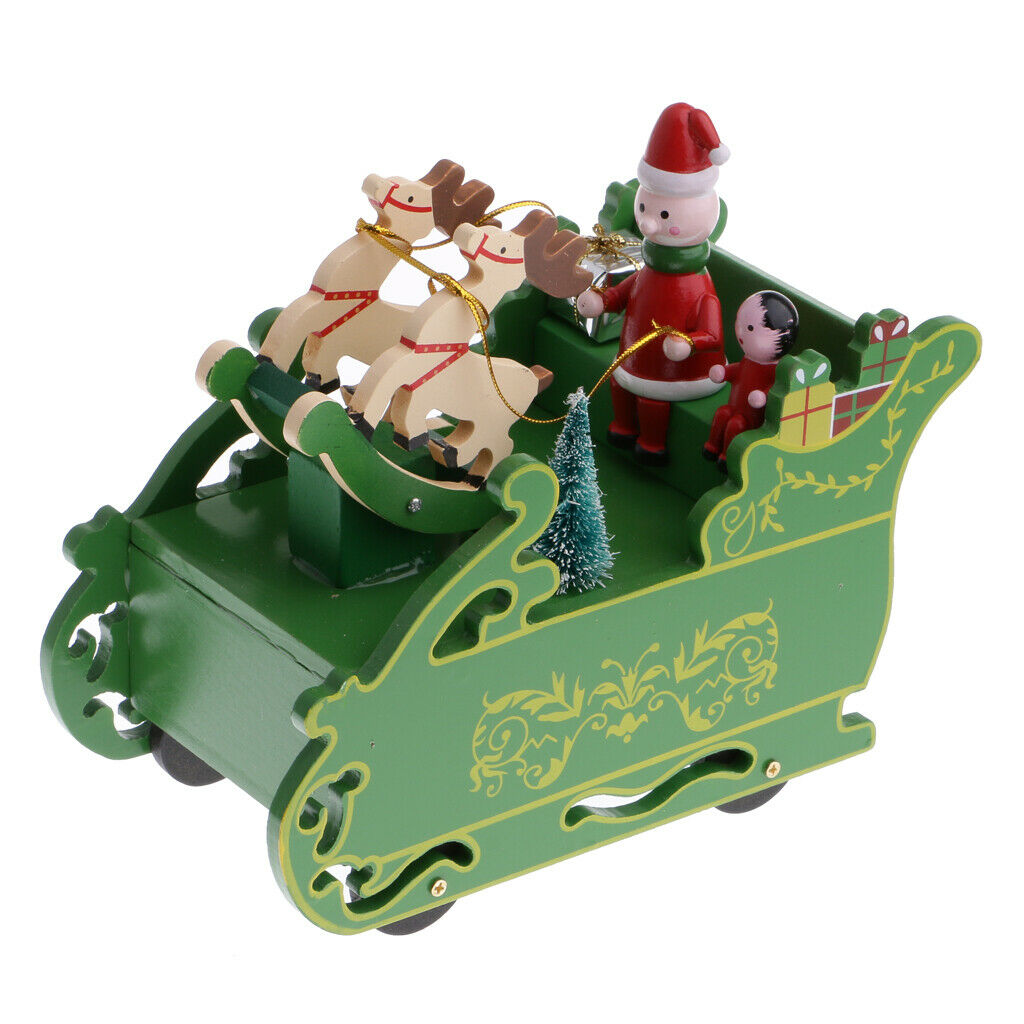 Christmas Sata Claus Snowman Sleigh Music Box Clockwork Toys Xmas Gift Decor