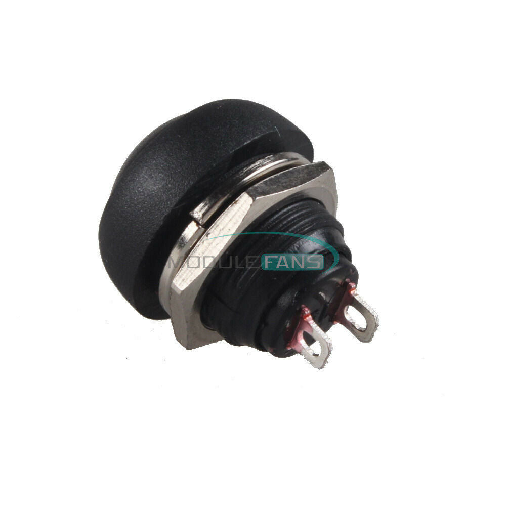 10Pcs Black 12mm Waterproof Momentary ON/OFF Push Button Mini Round Switch