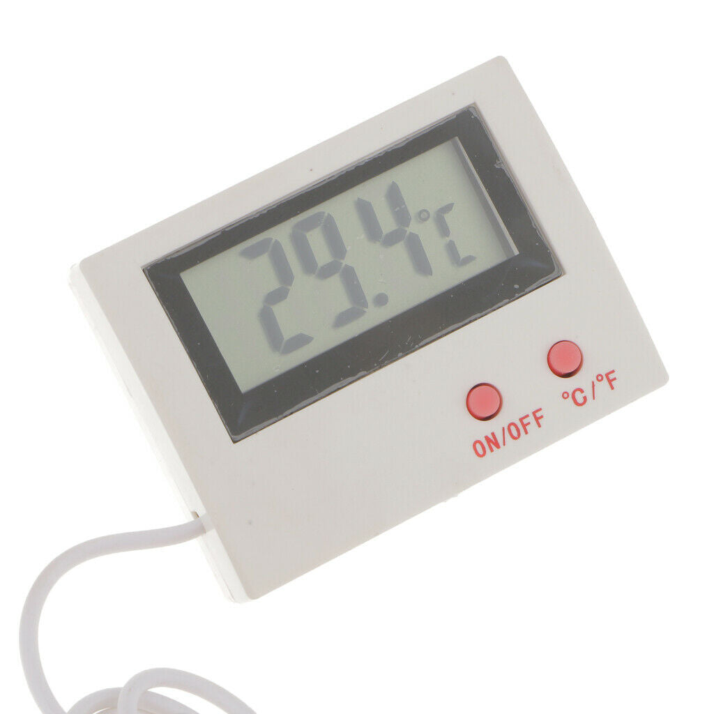 External Mini LCD Thermometer Temperature Metal Sensor Aquarium Refrigerator
