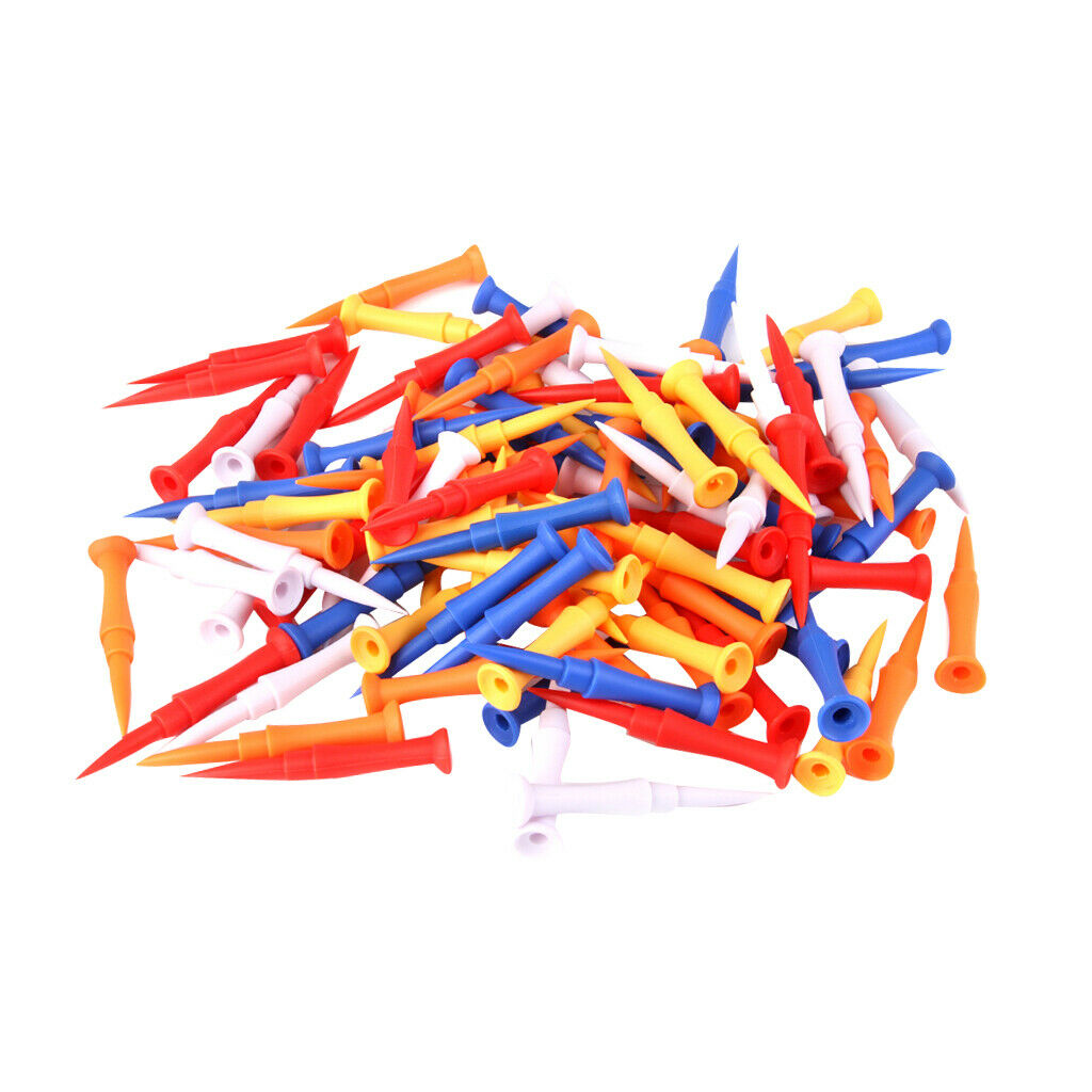 100 Different Colors 75mm (3 Inches) Durable Plastic Step Castle Golf T